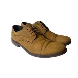 Rockport Trutech Men’s Sz 12M Shoes Brown Leather Cap Toe Lace Up Brogue Oxfords